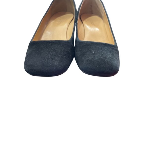 Talbots Womens Black Suede 2" Slip-On Wedge Heels Size 7.5M SKU 8861 - Picture 4 of 13